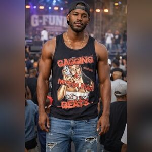 G-Funk Era 1990s Gagging On These Beats Vintage Tank Top Small - Ball Gag G Funk